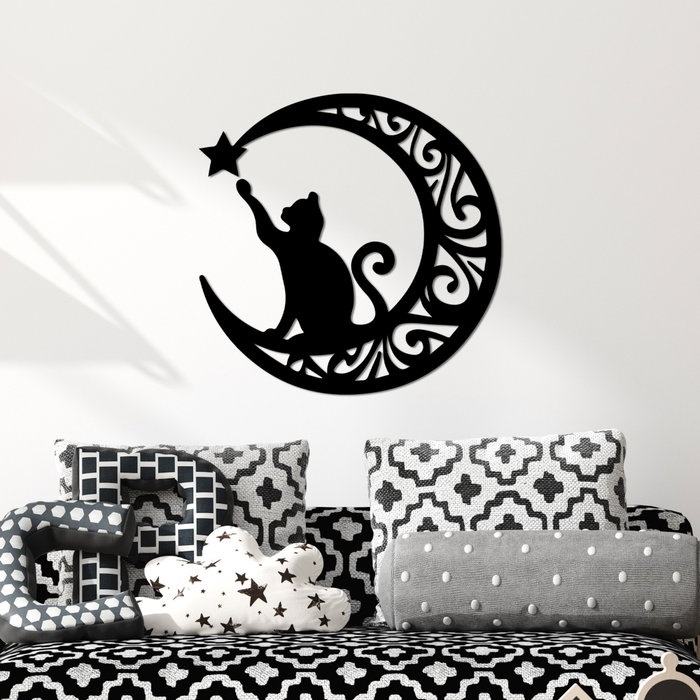 Wallity Cat 3 Accesorio Decorativo de Pared de Metal Negro 55 x 55 cm Wallity Cat 3 Accesorio Decorativo de Pared de Metal Negro 55 x 55 cm